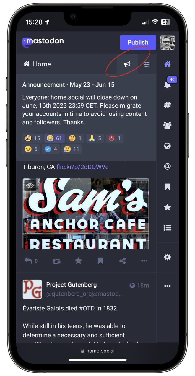 Notification on home.social.